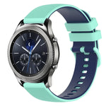 Bracelet de montre en silicone bicolore à carreaux de 22 mm, pour Samsung Galaxy Watch3 45 mm, pour Samsung Galaxy Watch 46 mm, pour Samsung Gear S3 Classic, pour Samsung Gear S3 Frontier