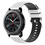 Bracelet de montre en silicone bicolore à carreaux de 22 mm, pour Samsung Galaxy Watch3 45 mm, pour Samsung Galaxy Watch 46 mm, pour Samsung Gear S3 Classic, pour Samsung Gear S3 Frontier