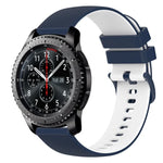 Bracelet de montre en silicone bicolore à carreaux de 22 mm, pour Samsung Galaxy Watch3 45 mm, pour Samsung Galaxy Watch 46 mm, pour Samsung Gear S3 Classic, pour Samsung Gear S3 Frontier