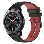 Bracelet de montre en silicone bicolore à carreaux de 22 mm, pour Samsung Galaxy Watch3 45 mm, pour Samsung Galaxy Watch 46 mm, pour Samsung Gear S3 Classic, pour Samsung Gear S3 Frontier