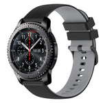 Bracelet de montre en silicone bicolore à carreaux de 22 mm, pour Samsung Galaxy Watch3 45 mm, pour Samsung Galaxy Watch 46 mm, pour Samsung Gear S3 Classic, pour Samsung Gear S3 Frontier
