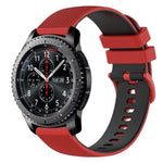 Bracelet de montre en silicone bicolore à carreaux de 22 mm, pour Samsung Galaxy Watch3 45 mm, pour Samsung Galaxy Watch 46 mm, pour Samsung Gear S3 Classic, pour Samsung Gear S3 Frontier