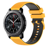 Bracelet de montre en silicone bicolore à carreaux de 22 mm, pour Samsung Galaxy Watch3 45 mm, pour Samsung Galaxy Watch 46 mm, pour Samsung Gear S3 Classic, pour Samsung Gear S3 Frontier