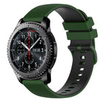 Bracelet de montre en silicone bicolore à carreaux de 22 mm, pour Samsung Galaxy Watch3 45 mm, pour Samsung Galaxy Watch 46 mm, pour Samsung Gear S3 Classic, pour Samsung Gear S3 Frontier