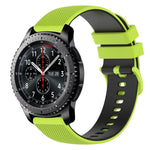 Bracelet de montre en silicone bicolore à carreaux de 22 mm, pour Samsung Galaxy Watch3 45 mm, pour Samsung Galaxy Watch 46 mm, pour Samsung Gear S3 Classic, pour Samsung Gear S3 Frontier