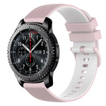Bracelet de montre en silicone bicolore à carreaux de 22 mm, pour Samsung Galaxy Watch3 45 mm, pour Samsung Galaxy Watch 46 mm, pour Samsung Gear S3 Classic, pour Samsung Gear S3 Frontier