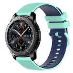 Bracelet de montre en silicone bicolore à carreaux de 22 mm, pour Samsung Galaxy Watch3 45 mm, pour Samsung Galaxy Watch 46 mm, pour Samsung Gear S3 Classic, pour Samsung Gear S3 Frontier