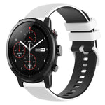 22mm Checkered Two-Color Silicone Watch Band, For Amazfit 2 Stratos