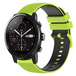 22mm Checkered Two-Color Silicone Watch Band, For Amazfit 2 Stratos