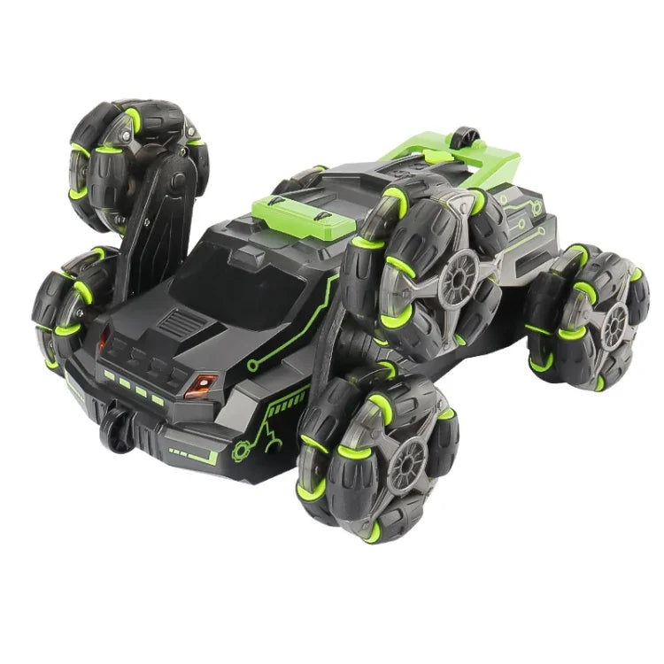 Voiture télécommandée MoFun JC03 2.4G à six roues motrices avec bras oscillant à 360° sans angle mort et fonction drift spray, MoFun JC03 (Vert)