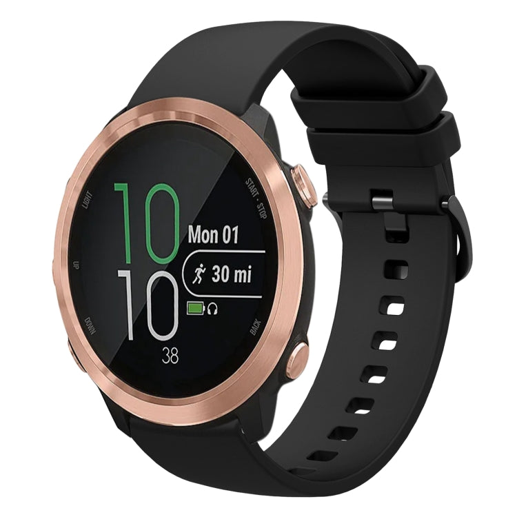 20mm Solid Color Soft Silicone Watch Band, For Garmin Forerunner 645 Music