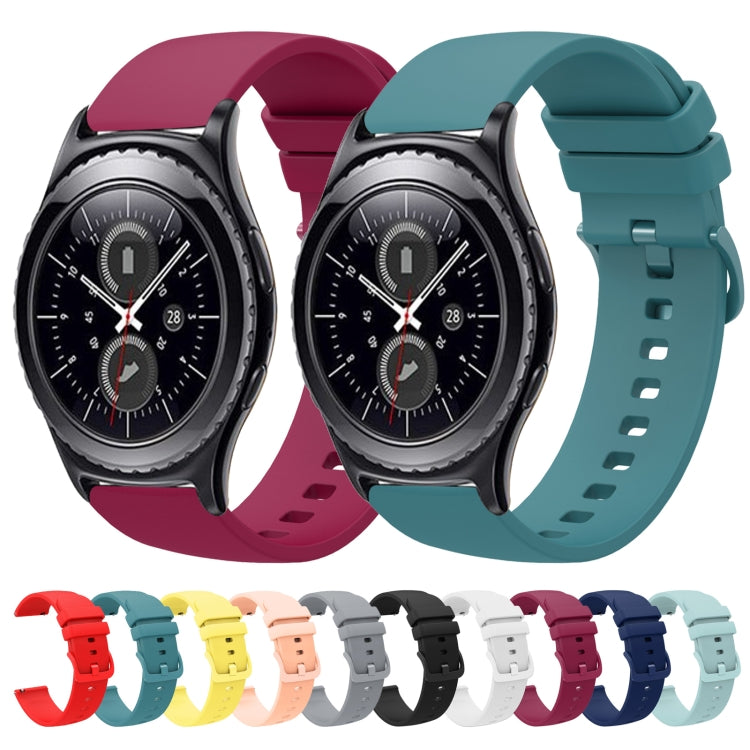 Bracelet de montre en silicone souple de couleur unie 20 mm, pour Samsung Gear S2 Classic, pour Samsung Galaxy Watch Active 2 40 mm