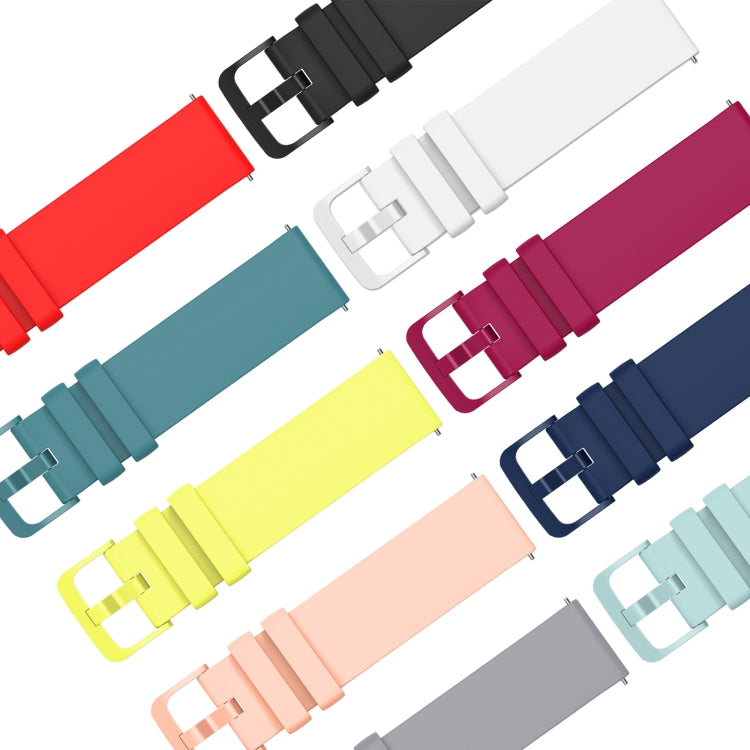 Bracelet de montre en silicone souple de couleur unie 20 mm, pour Samsung Gear S2 Classic, pour Samsung Galaxy Watch Active 2 40 mm