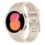 Bracelet de montre connectée à boucle double ardillon en TPU intégré blindé, pour Samsung Galaxy Watch5 40mm, pour Samsung Galaxy Watch5 44mm, pour Samsung Galaxy Watch4 44mm