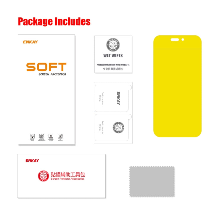 Film hydrogel antidéflagrant ENKAY Full Glue pour iPhone 14 Pro Max, pour iPhone 14 Pro Max (1 pièce), pour iPhone 14 Pro Max (2 pièces), pour iPhone 14 Pro Max (5 pièces), pour iPhone 14 Pro Max (10 pièces)