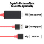 Câble adaptateur HDMI 1080P USB vers HDTV, dongle USB mâle + USB femelle vers HDMI mâle câble de mise en miroir HDTV 1080P pour téléphone/tablette et plus pour partage en streaming