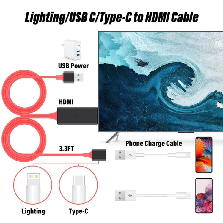 Câble adaptateur HDMI 1080P USB vers HDTV, dongle USB mâle + USB femelle vers HDMI mâle câble de mise en miroir HDTV 1080P pour téléphone/tablette et plus pour partage en streaming
