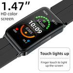Montre connectée EP01 avec écran couleur de 1,47 pouce, compatible avec la surveillance de la fréquence cardiaque et de la pression artérielle.