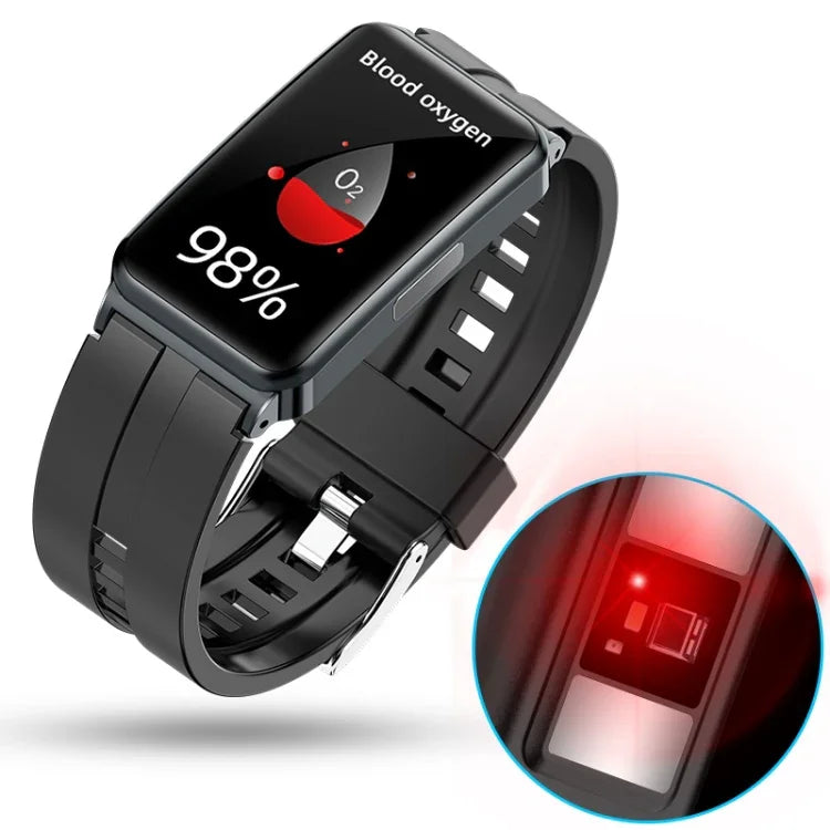 Montre connectée EP01 avec écran couleur de 1,47 pouce, compatible avec la surveillance de la fréquence cardiaque et de la pression artérielle.