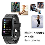 Montre connectée EP01 avec écran couleur de 1,47 pouce, compatible avec la surveillance de la fréquence cardiaque et de la pression artérielle.