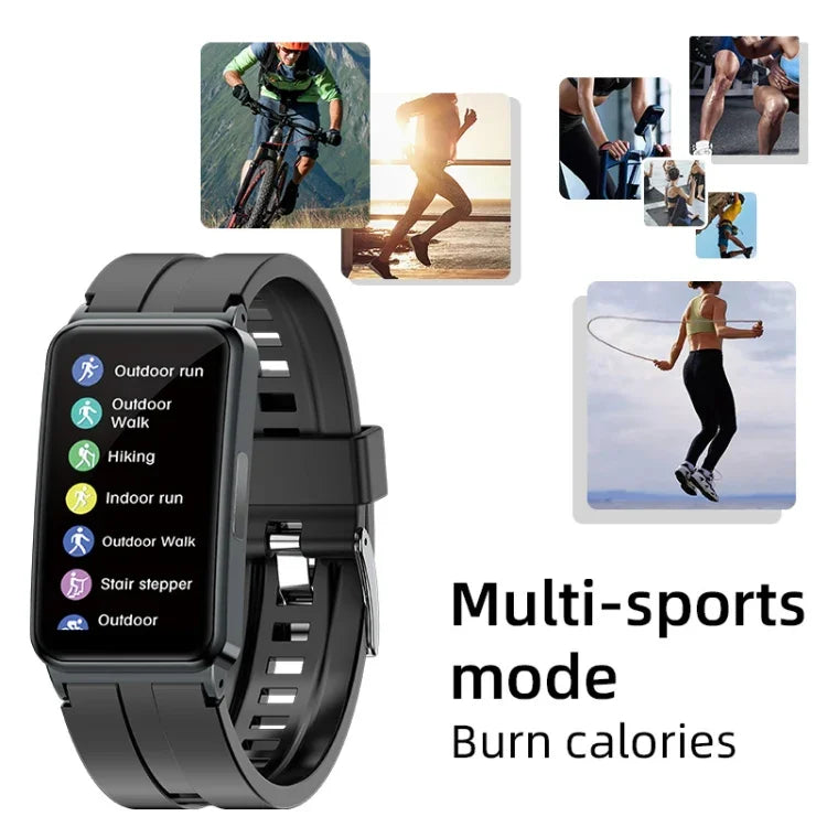 Montre connectée EP01 avec écran couleur de 1,47 pouce, compatible avec la surveillance de la fréquence cardiaque et de la pression artérielle.