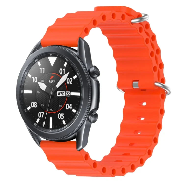 Bracelet de montre 22mm en silicone de style océan de couleur unie, pour Samsung Galaxy Watch3 45mm, pour Samsung Galaxy Watch 46mm, pour Samsung Gear S3 Classic, pour Samsung Gear S3 Frontier