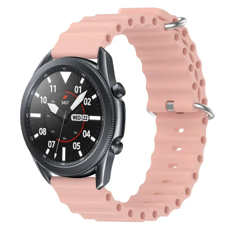 Bracelet de montre 22mm en silicone de style océan de couleur unie, pour Samsung Galaxy Watch3 45mm, pour Samsung Galaxy Watch 46mm, pour Samsung Gear S3 Classic, pour Samsung Gear S3 Frontier