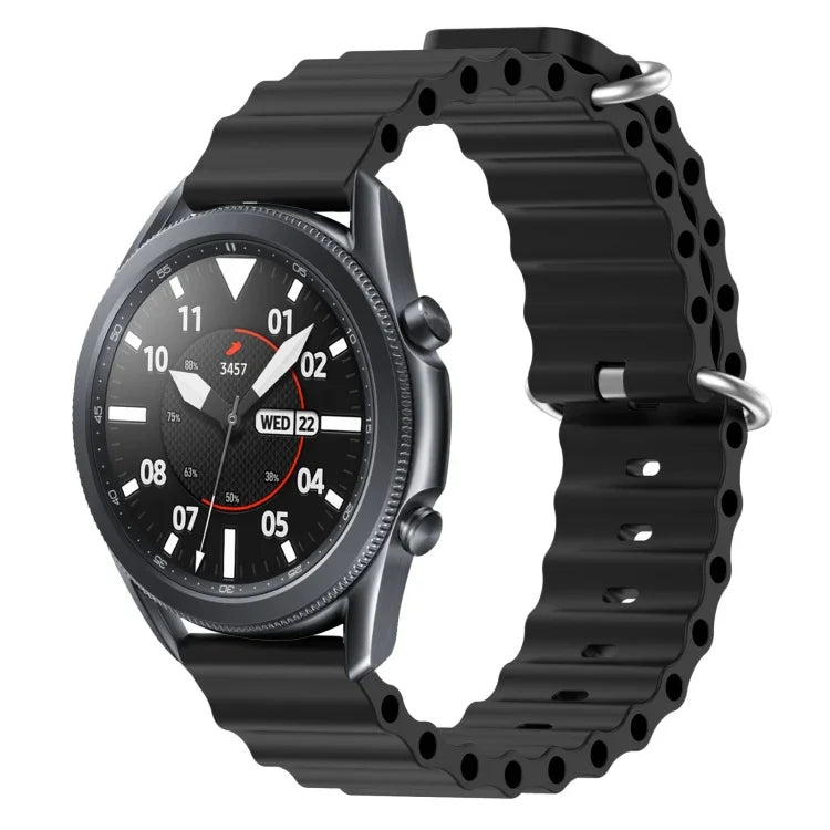 Bracelet de montre 22mm en silicone de style océan de couleur unie, pour Samsung Galaxy Watch3 45mm, pour Samsung Galaxy Watch 46mm, pour Samsung Gear S3 Classic, pour Samsung Gear S3 Frontier