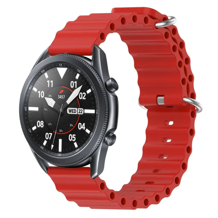 Bracelet de montre 22mm en silicone de style océan de couleur unie, pour Samsung Galaxy Watch3 45mm, pour Samsung Galaxy Watch 46mm, pour Samsung Gear S3 Classic, pour Samsung Gear S3 Frontier