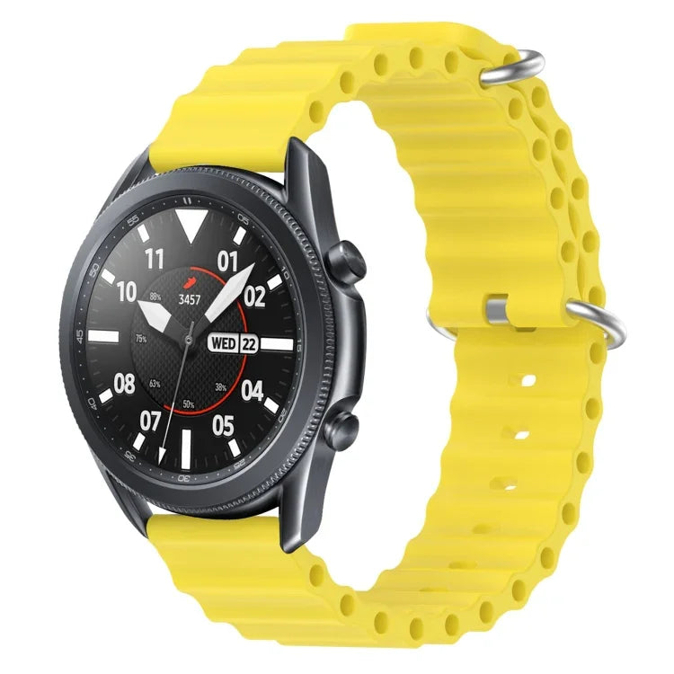 Bracelet de montre 22mm en silicone de style océan de couleur unie, pour Samsung Galaxy Watch3 45mm, pour Samsung Galaxy Watch 46mm, pour Samsung Gear S3 Classic, pour Samsung Gear S3 Frontier