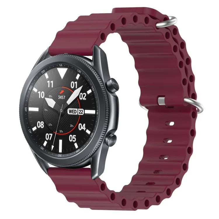 Bracelet de montre 22mm en silicone de style océan de couleur unie, pour Samsung Galaxy Watch3 45mm, pour Samsung Galaxy Watch 46mm, pour Samsung Gear S3 Classic, pour Samsung Gear S3 Frontier