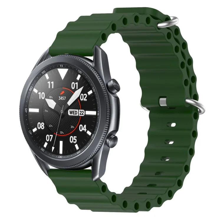 Bracelet de montre 22mm en silicone de style océan de couleur unie, pour Samsung Galaxy Watch3 45mm, pour Samsung Galaxy Watch 46mm, pour Samsung Gear S3 Classic, pour Samsung Gear S3 Frontier
