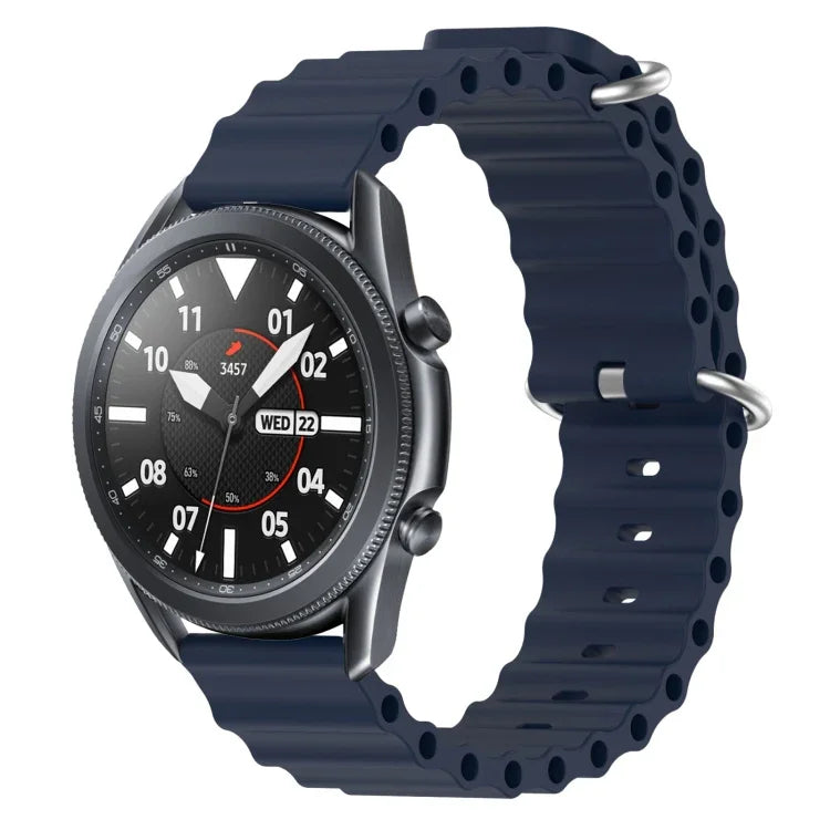 Bracelet de montre 22mm en silicone de style océan de couleur unie, pour Samsung Galaxy Watch3 45mm, pour Samsung Galaxy Watch 46mm, pour Samsung Gear S3 Classic, pour Samsung Gear S3 Frontier