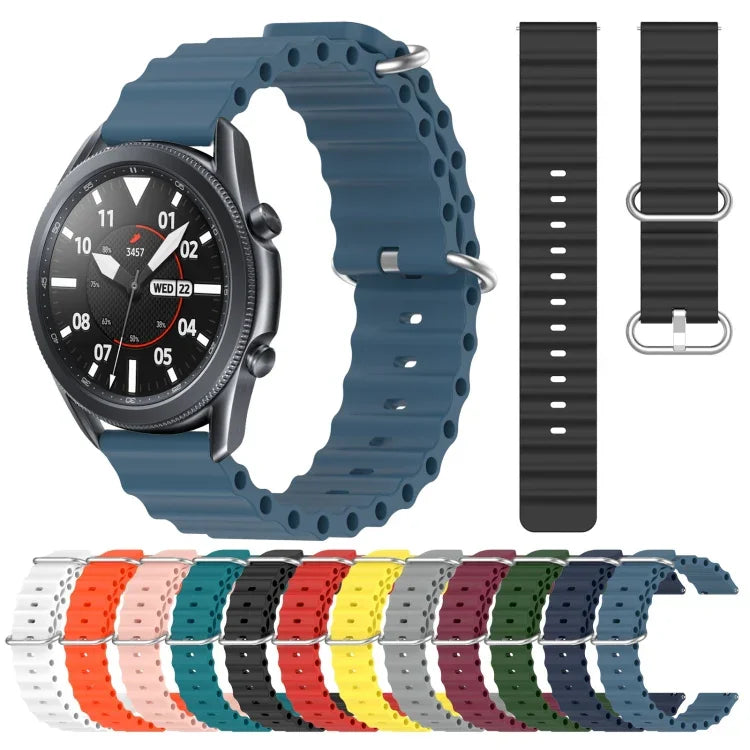 Bracelet de montre 22mm en silicone de style océan de couleur unie, pour Samsung Galaxy Watch3 45mm, pour Samsung Galaxy Watch 46mm, pour Samsung Gear S3 Classic, pour Samsung Gear S3 Frontier