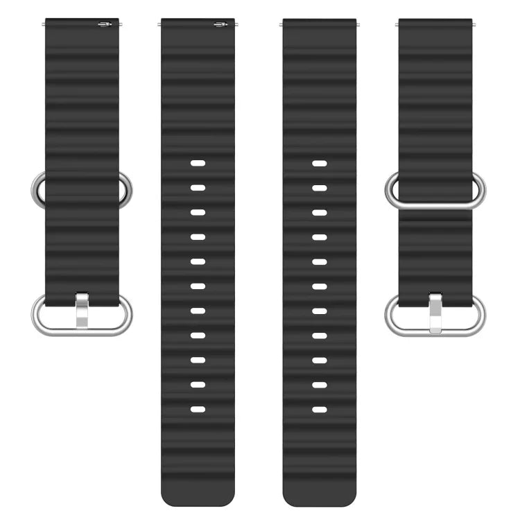 Bracelet de montre 22mm en silicone de style océan de couleur unie, pour Samsung Galaxy Watch3 45mm, pour Samsung Galaxy Watch 46mm, pour Samsung Gear S3 Classic, pour Samsung Gear S3 Frontier
