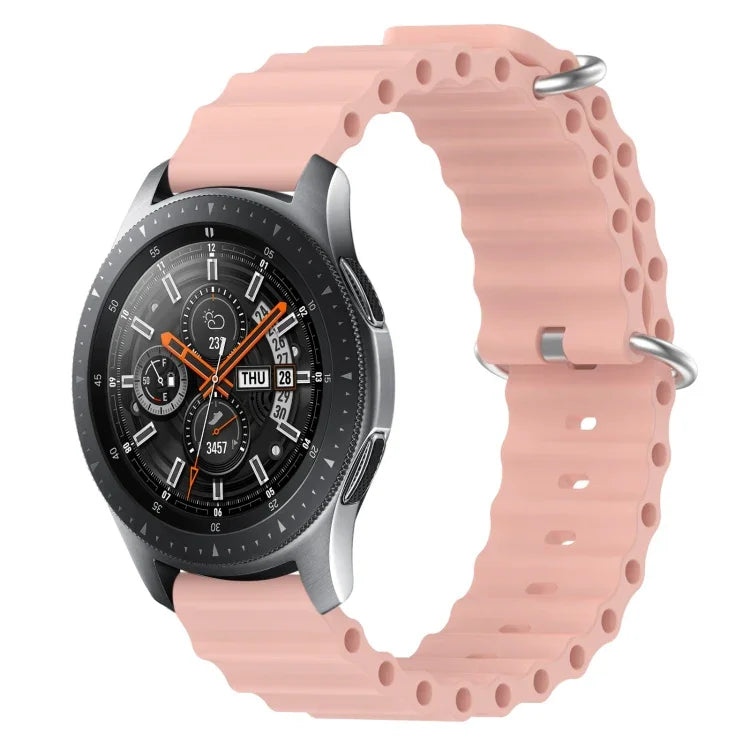 Bracelet de montre 22mm en silicone de style océan de couleur unie, pour Samsung Galaxy Watch3 45mm, pour Samsung Galaxy Watch 46mm, pour Samsung Gear S3 Classic, pour Samsung Gear S3 Frontier