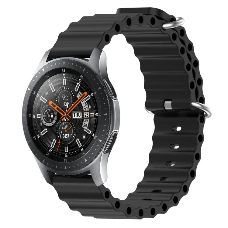 Bracelet de montre 22mm en silicone de style océan de couleur unie, pour Samsung Galaxy Watch3 45mm, pour Samsung Galaxy Watch 46mm, pour Samsung Gear S3 Classic, pour Samsung Gear S3 Frontier