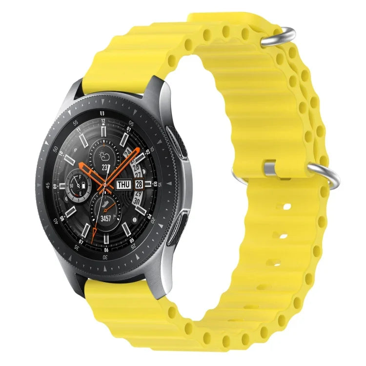 Bracelet de montre 22mm en silicone de style océan de couleur unie, pour Samsung Galaxy Watch3 45mm, pour Samsung Galaxy Watch 46mm, pour Samsung Gear S3 Classic, pour Samsung Gear S3 Frontier