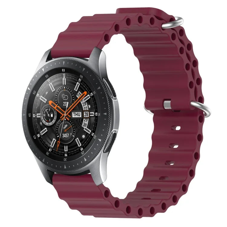 Bracelet de montre 22mm en silicone de style océan de couleur unie, pour Samsung Galaxy Watch3 45mm, pour Samsung Galaxy Watch 46mm, pour Samsung Gear S3 Classic, pour Samsung Gear S3 Frontier