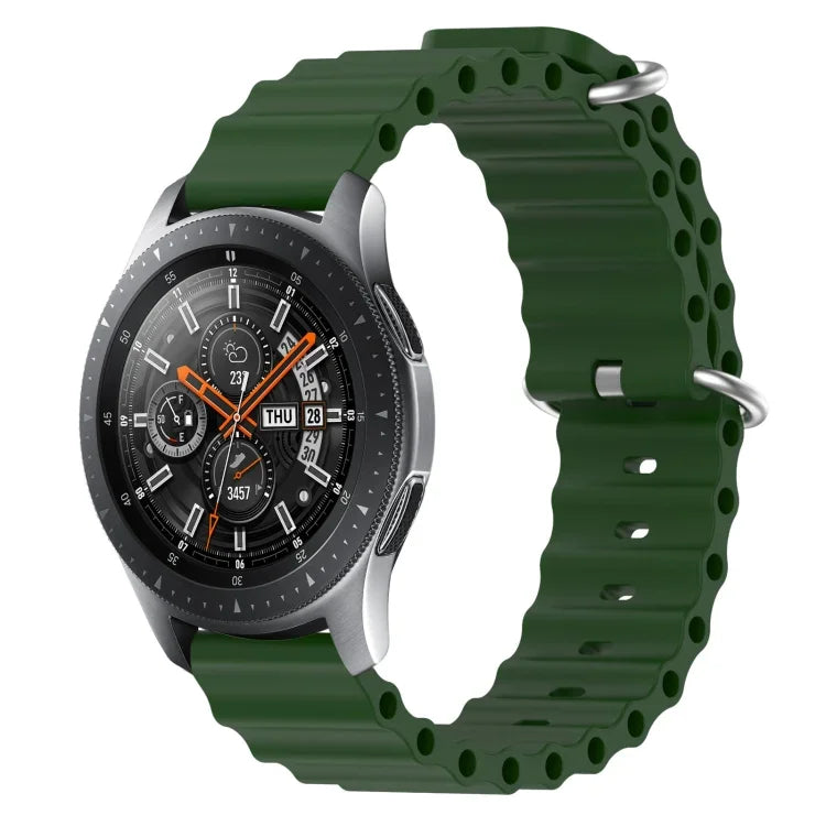 Bracelet de montre 22mm en silicone de style océan de couleur unie, pour Samsung Galaxy Watch3 45mm, pour Samsung Galaxy Watch 46mm, pour Samsung Gear S3 Classic, pour Samsung Gear S3 Frontier