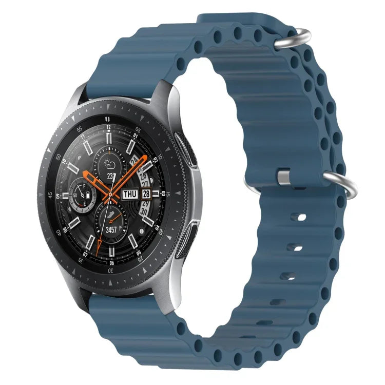Bracelet de montre 22mm en silicone de style océan de couleur unie, pour Samsung Galaxy Watch3 45mm, pour Samsung Galaxy Watch 46mm, pour Samsung Gear S3 Classic, pour Samsung Gear S3 Frontier