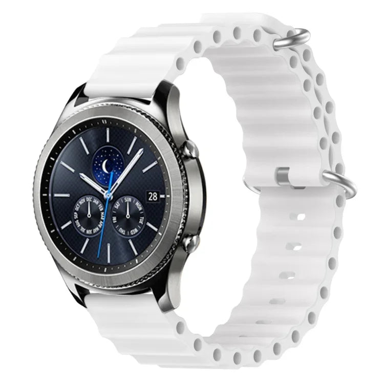 Bracelet de montre 22mm en silicone de style océan de couleur unie, pour Samsung Galaxy Watch3 45mm, pour Samsung Galaxy Watch 46mm, pour Samsung Gear S3 Classic, pour Samsung Gear S3 Frontier