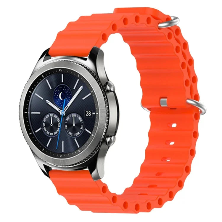 Bracelet de montre 22mm en silicone de style océan de couleur unie, pour Samsung Galaxy Watch3 45mm, pour Samsung Galaxy Watch 46mm, pour Samsung Gear S3 Classic, pour Samsung Gear S3 Frontier