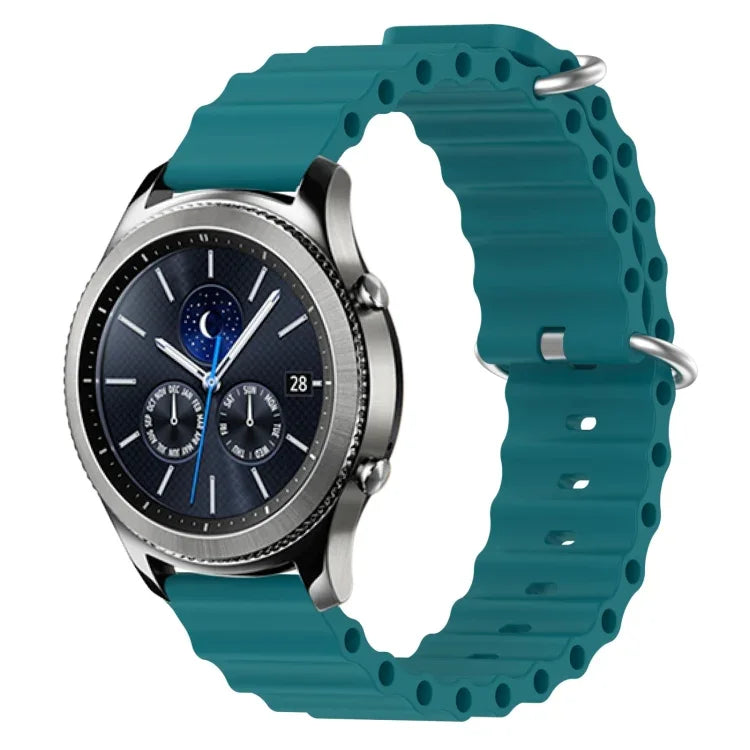 Bracelet de montre 22mm en silicone de style océan de couleur unie, pour Samsung Galaxy Watch3 45mm, pour Samsung Galaxy Watch 46mm, pour Samsung Gear S3 Classic, pour Samsung Gear S3 Frontier