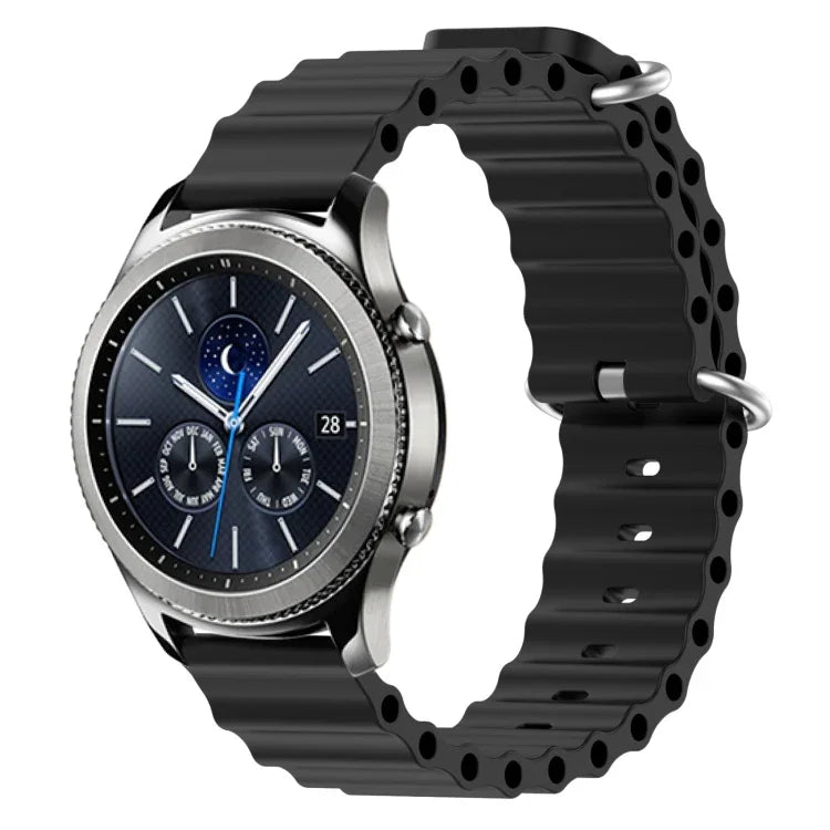 Bracelet de montre 22mm en silicone de style océan de couleur unie, pour Samsung Galaxy Watch3 45mm, pour Samsung Galaxy Watch 46mm, pour Samsung Gear S3 Classic, pour Samsung Gear S3 Frontier