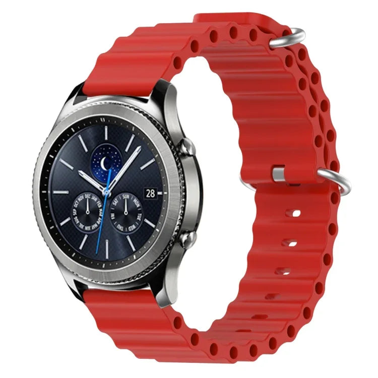 Bracelet de montre 22mm en silicone de style océan de couleur unie, pour Samsung Galaxy Watch3 45mm, pour Samsung Galaxy Watch 46mm, pour Samsung Gear S3 Classic, pour Samsung Gear S3 Frontier