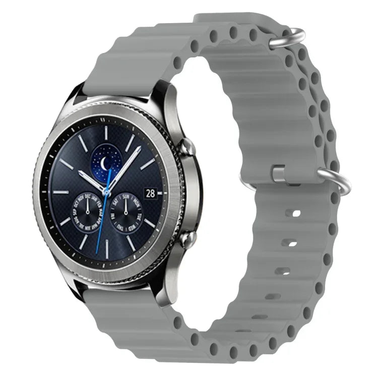 Bracelet de montre 22mm en silicone de style océan de couleur unie, pour Samsung Galaxy Watch3 45mm, pour Samsung Galaxy Watch 46mm, pour Samsung Gear S3 Classic, pour Samsung Gear S3 Frontier