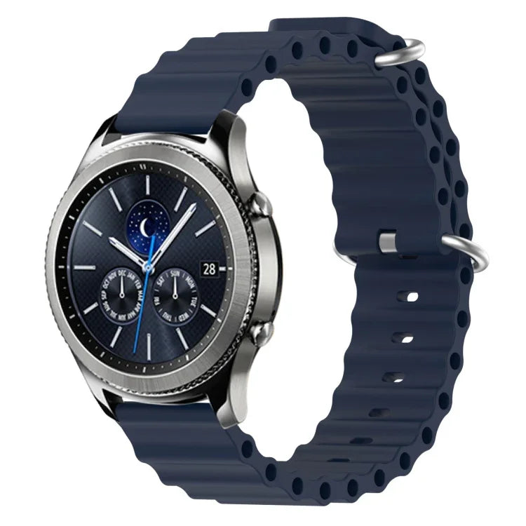 Bracelet de montre 22mm en silicone de style océan de couleur unie, pour Samsung Galaxy Watch3 45mm, pour Samsung Galaxy Watch 46mm, pour Samsung Gear S3 Classic, pour Samsung Gear S3 Frontier