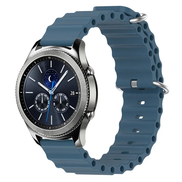 Bracelet de montre 22mm en silicone de style océan de couleur unie, pour Samsung Galaxy Watch3 45mm, pour Samsung Galaxy Watch 46mm, pour Samsung Gear S3 Classic, pour Samsung Gear S3 Frontier