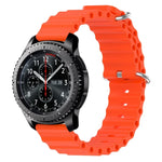 Bracelet de montre 22mm en silicone de style océan de couleur unie, pour Samsung Galaxy Watch3 45mm, pour Samsung Galaxy Watch 46mm, pour Samsung Gear S3 Classic, pour Samsung Gear S3 Frontier